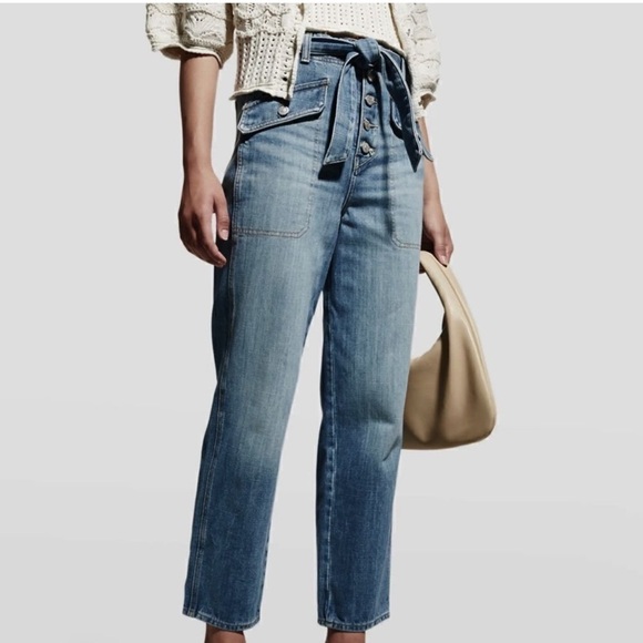 Veronica Beard Rinley‎ Cropped Straight Leg High Rise Durango Jeans Size 32 - Picture 2 of 9